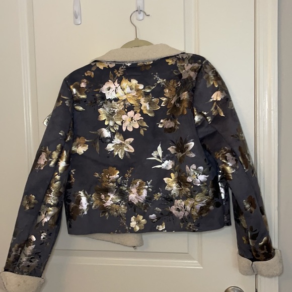 Sherpa lined cropped floral Goldie jacket - Picture 3 of 3